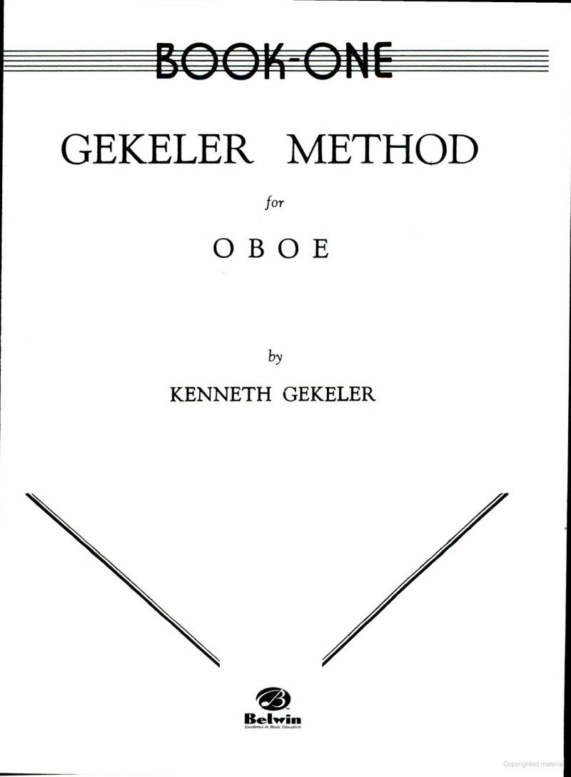 Gekeler Method for Oboe Book One