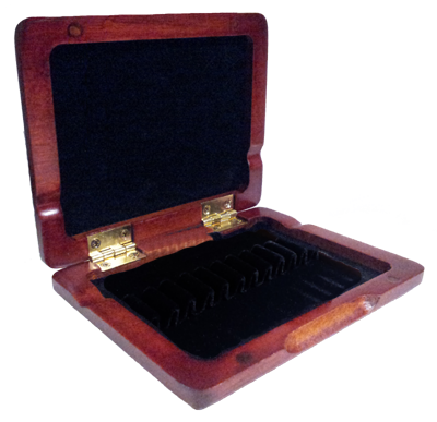 Oboe Reed Case Stained Wood Holds Twelve Reeds